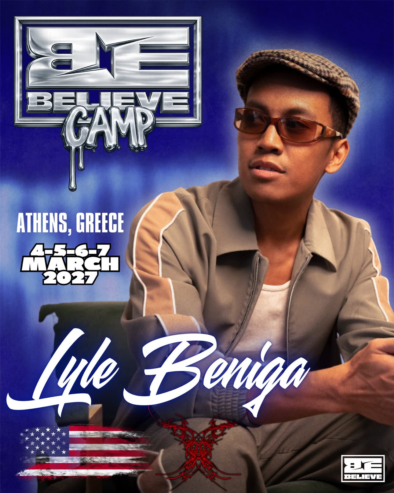 BELIEVE Camp Athens poster featuring Lyle Beniga, 4 to 7 March 2027